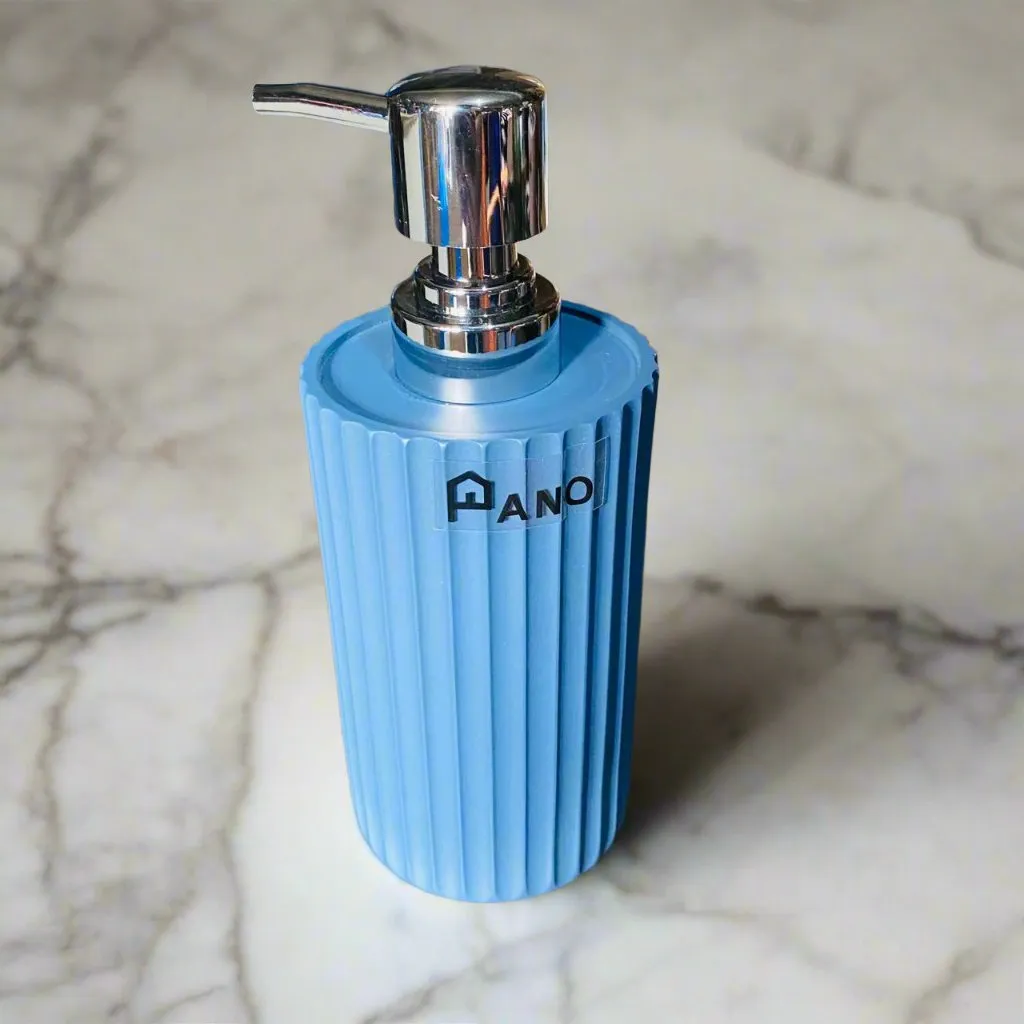 Skyline Blue Soap Dispenser with a Modern Grooved Design (1 PC)- By-APT