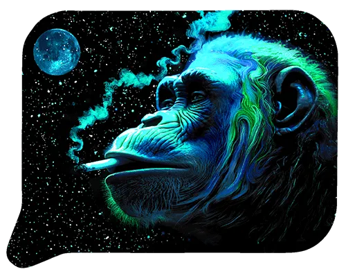 Small 3D Rolling Tray With Magnetic Lid Cover (Smoking Gorilla)