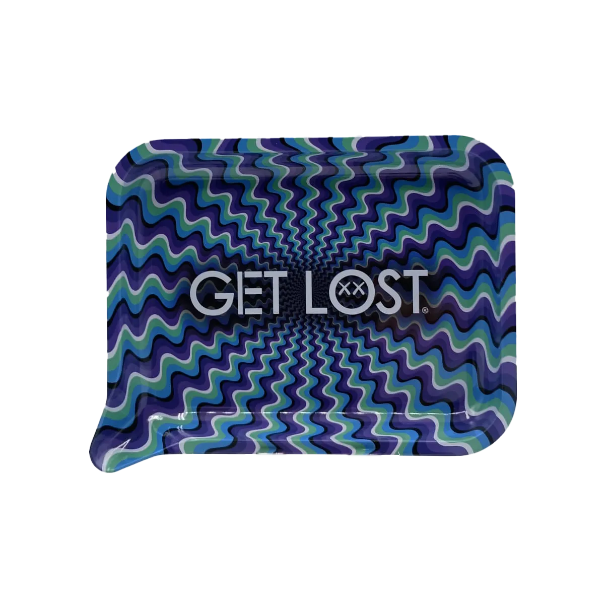 Small 3D Rolling Tray With Magnetic Lid Cover(Purple and Green Trippy)