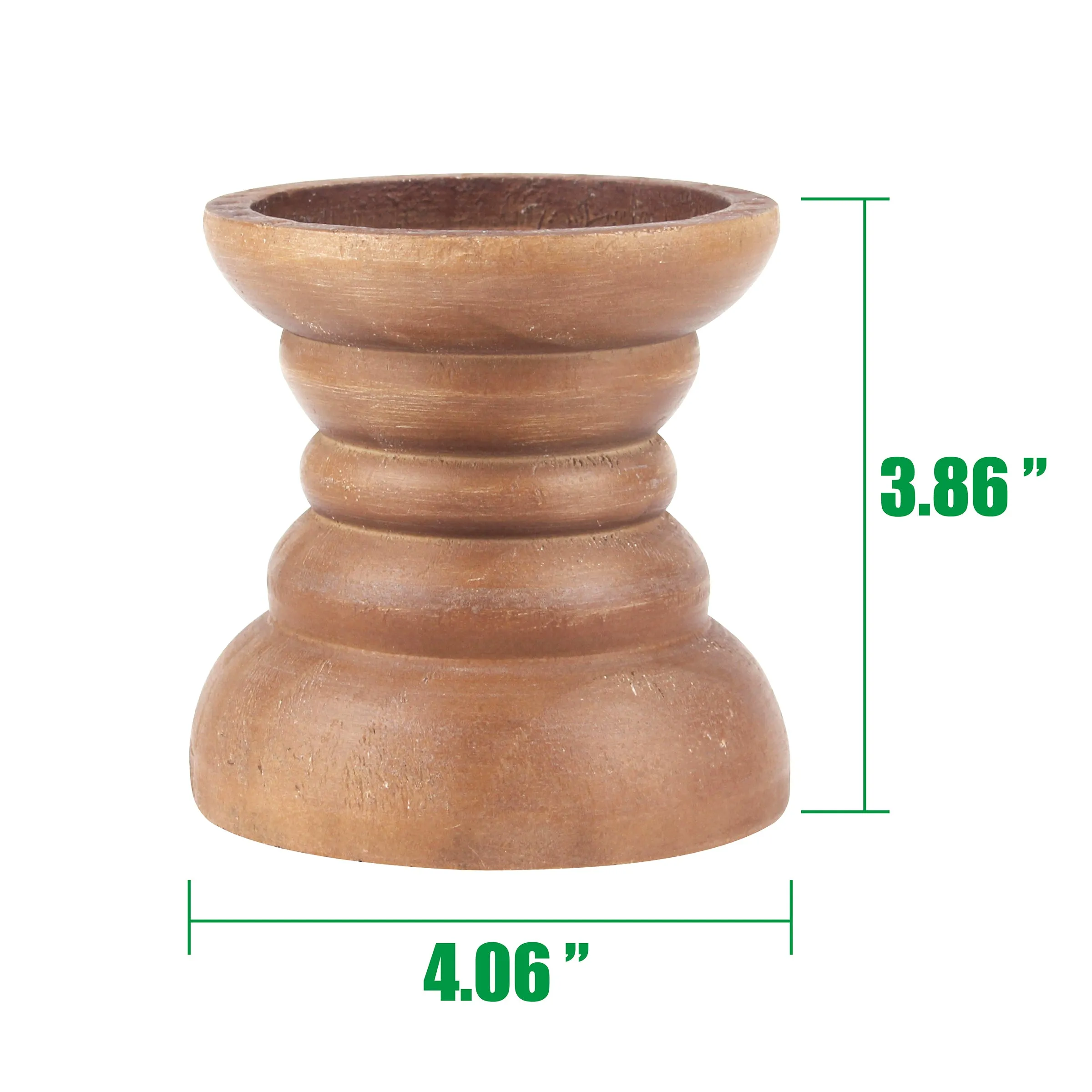 Small Decorative Natural Wood Pillar Candle Holder