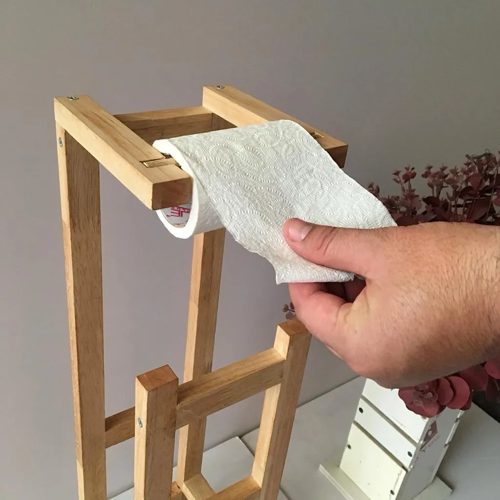 Stylish Wooden Toilet Paper Holder Rack By Miza