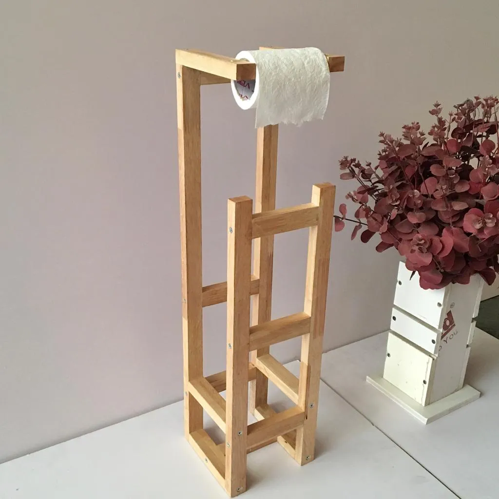 Stylish Wooden Toilet Paper Holder Rack By Miza