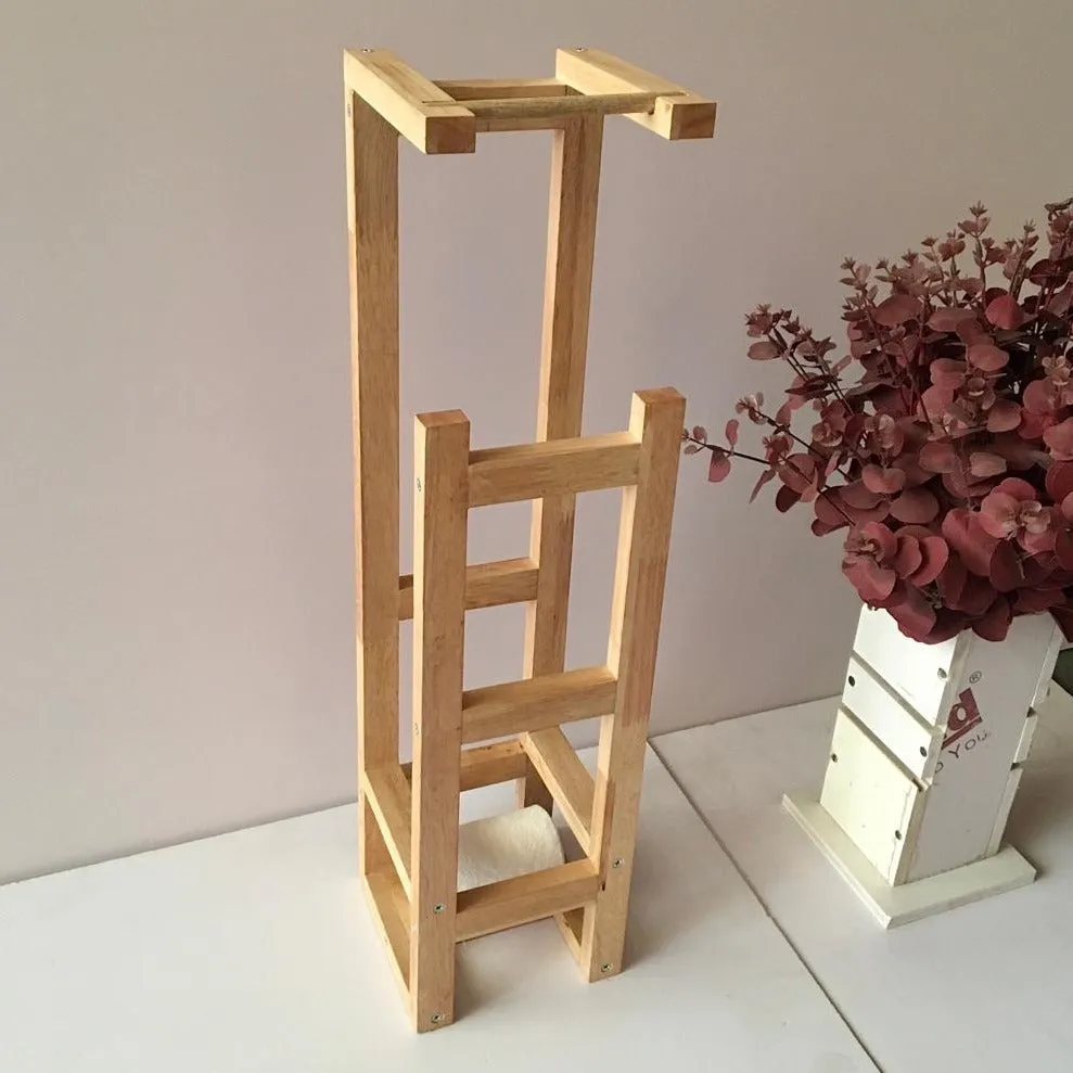 Stylish Wooden Toilet Paper Holder Rack By Miza