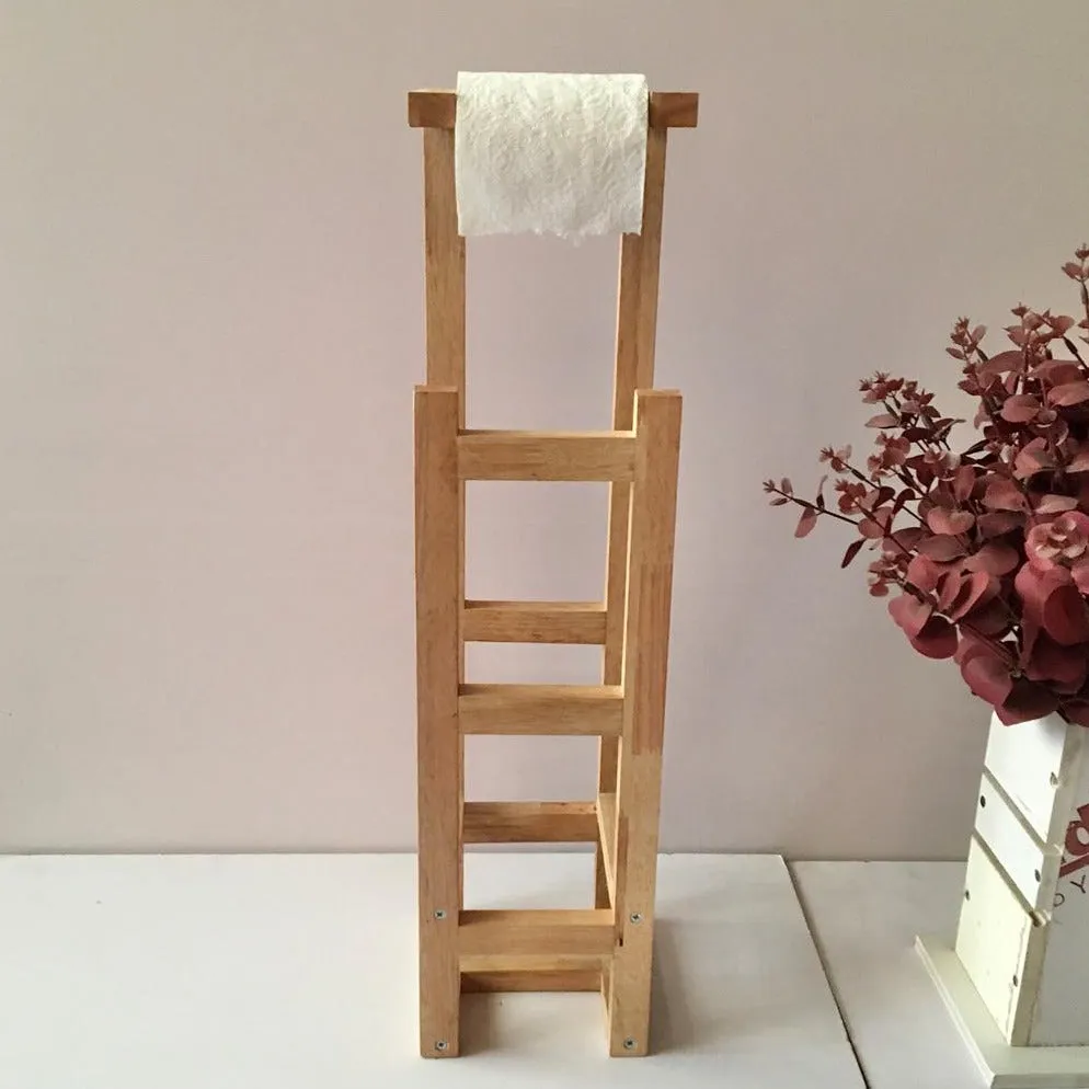 Stylish Wooden Toilet Paper Holder Rack By Miza