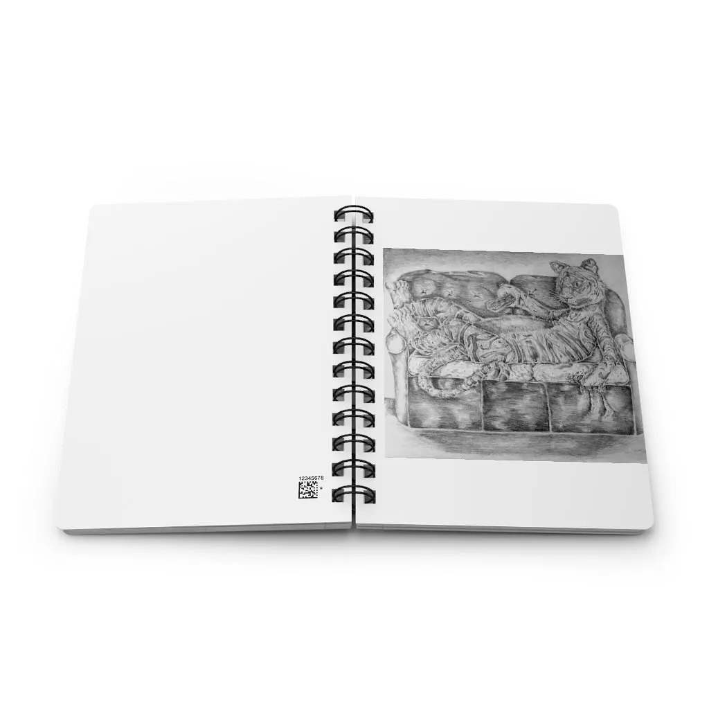 Tiger on a Couch Spiral Bound Journal