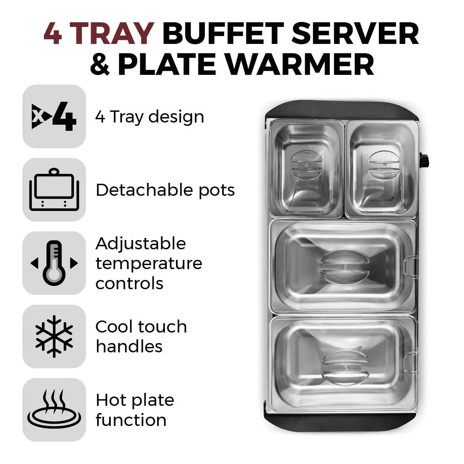 Tower 4 Tray Buffet Server