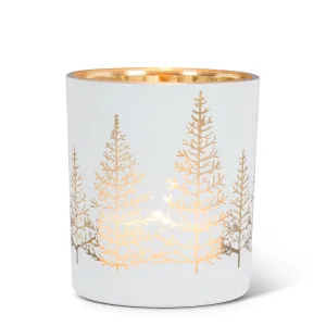 White with Gold Tree Tealight Holder - Large